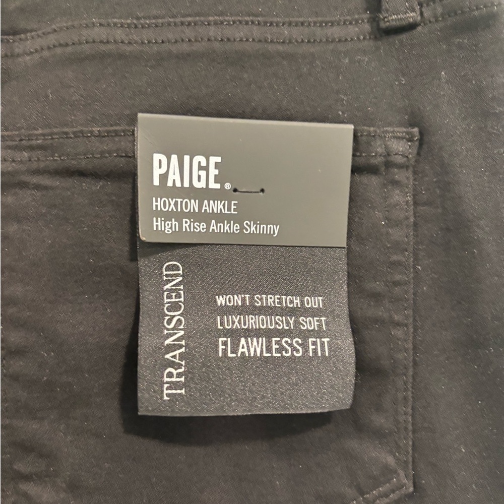 New Paige Black High rise with hem detail